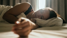 Someone sleeping in bed