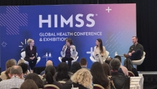 Group shot: Alex McLeod of InterSystems, Gaye Bok of Mass General Brigham, Megan Zweig of Rock Health Advisory and Dan Gannon of iRhythm Technologies.