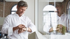 A man wearing a smartwatch