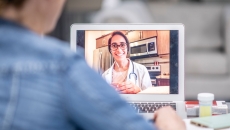A patient in a virtual consultation with a doctor
