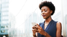 A woman using smartphone