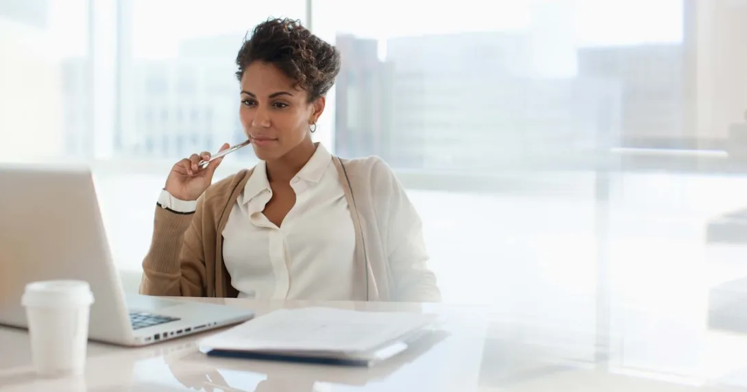 Person sitting at a desk