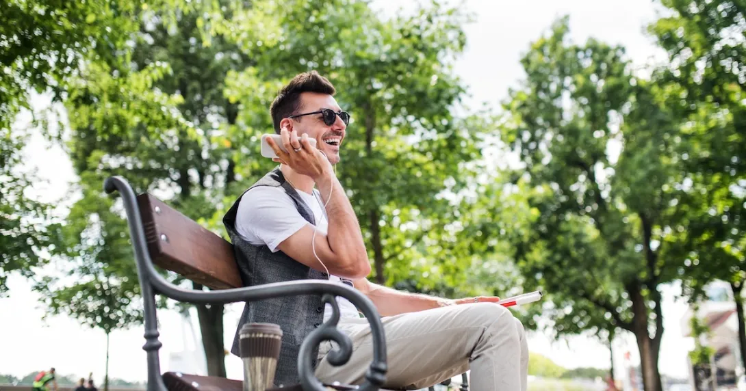 Man using a smartphone