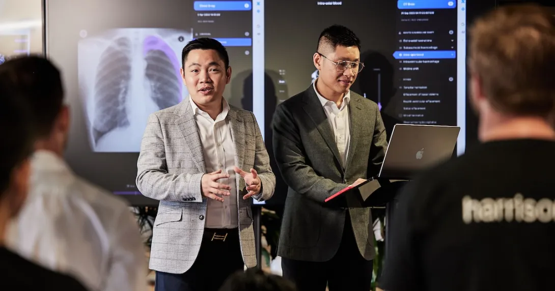 Harrison.ai co-founders during a product demonstration