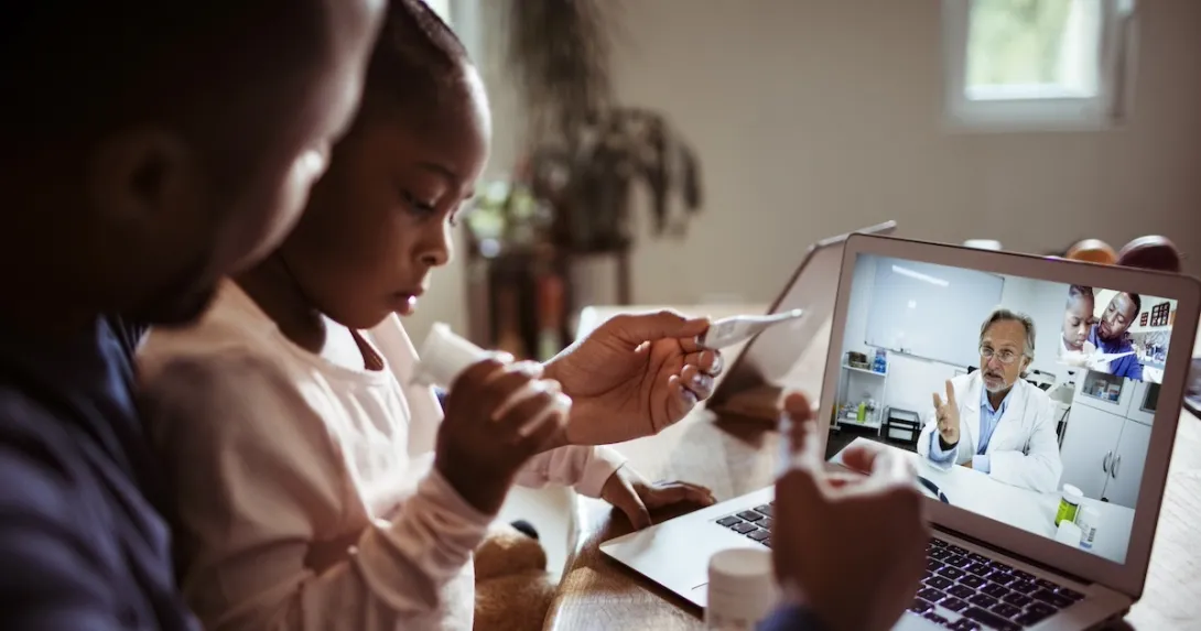 Video conference with patient and health care practitioner