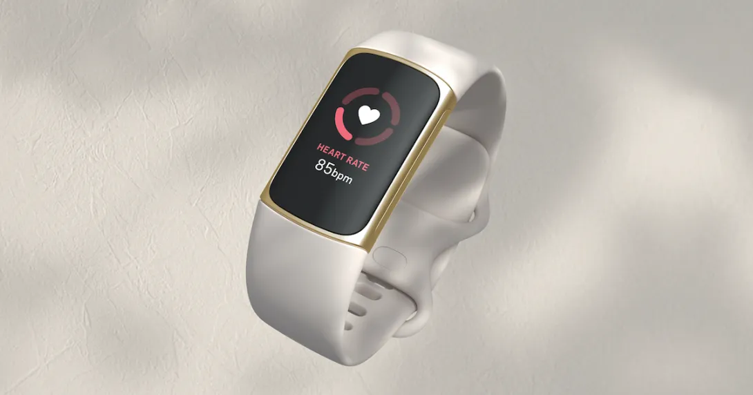 Fitbit Charge 5 on a blank backdrop