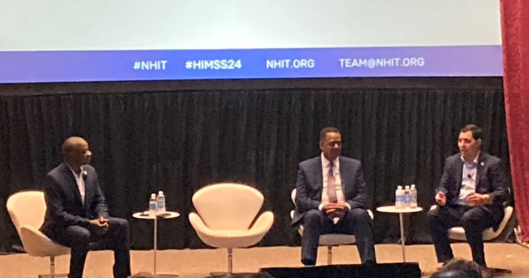 three people discussing health