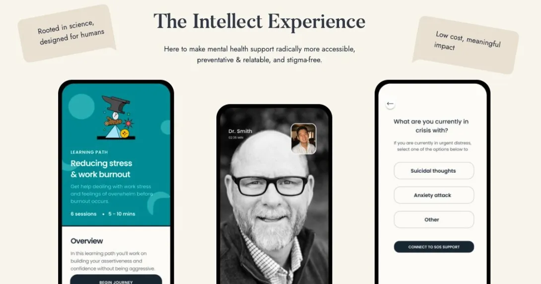 The Intellect app available on iOS and Android devices