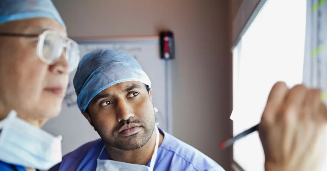 Doctors looking at imaging results